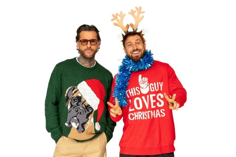 Pete Wicks and Sam Thompson are supporting Shelter For Kids’s annual Christmas Jumper Day taking place on Thursday 11th December 2025.